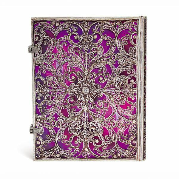 Paperblanks Notizbuch – 180 × 230 mm – 120 g/m² – Hardcover, Einstecktasche, Lesezeichen – Violett – FSC