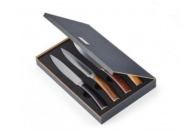 Philippi Steakmesser-Set – 4-teilig, 27,9 cm, glatter Schliff, Edelstahl, Holzgriff, mehrfarbig