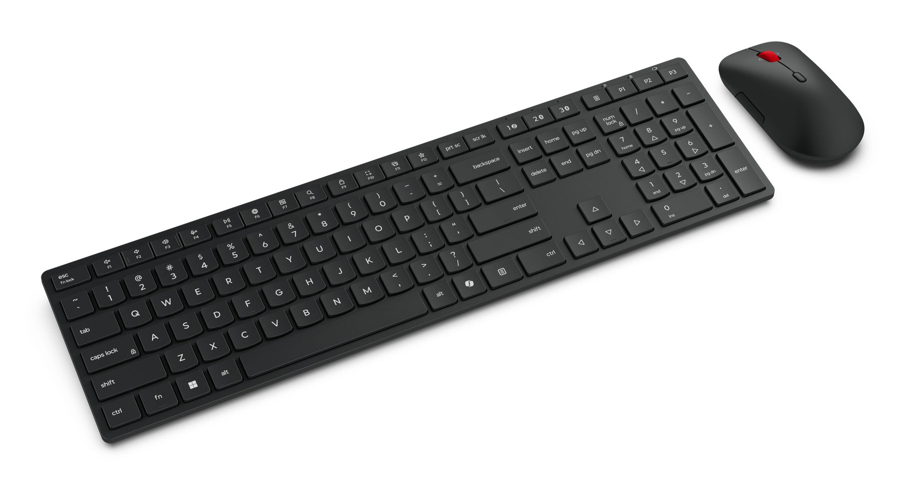 Lenovo Pro Combo – Tastatur- und Maus-Set – Bluetooth & 2,4 GHz USB-A (Empfänger) – QWERTY (US-INT) – Schwarz