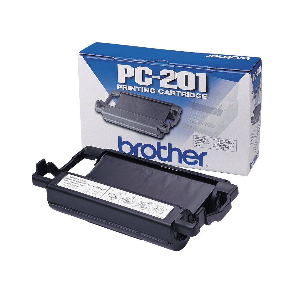 Brother Faxkassette + Farbband PC-201 – 420 Seiten, schwarz – für FAX-1010, FAX-1020, FAX-1030 … und mehr