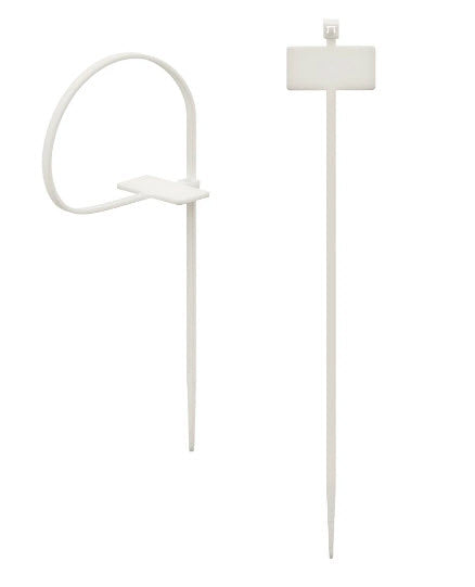 Hama Kabelbinder – 24 mm × 0,10 m, Kunststoff, Weiss, mit Beschriftungsfeld 8 × 24 mm, 25er-Pack