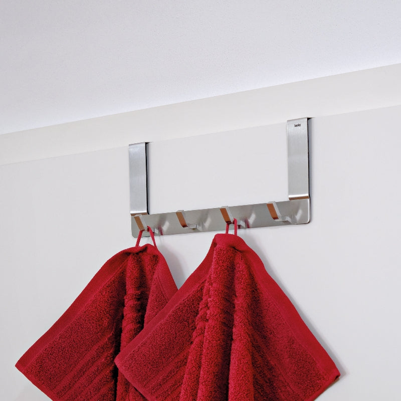 Kela Wandgarderobe – 4 Haken, Edelstahl, Schwarz, 30 × 13 × 2,5 cm