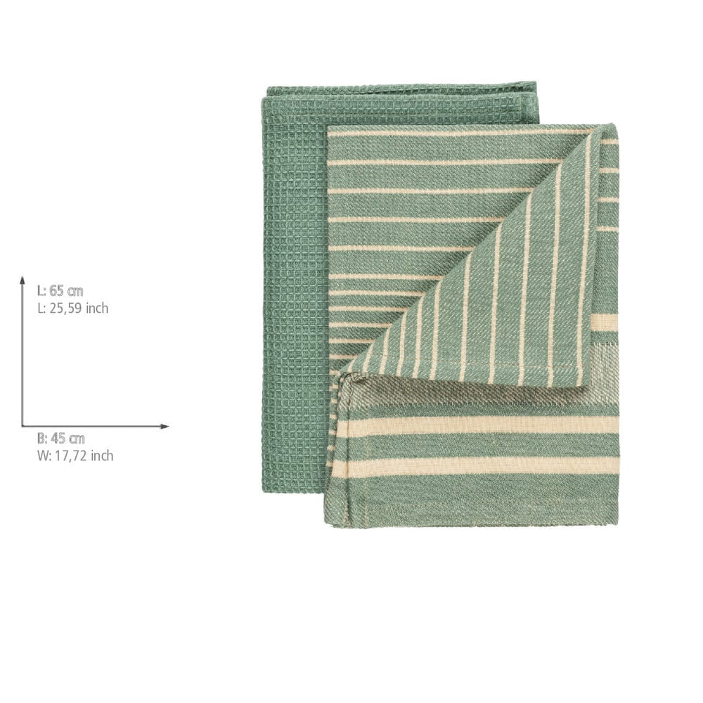 Wenko Geschirrtücher Tito – Grün – 45 × 65 cm – Baumwolle – 2er-Set