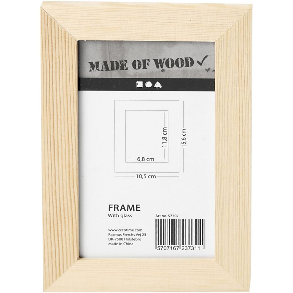 Creativ Company Bilderrahmen – für 6,8 × 11,8 cm – Holz & Glas, Natur