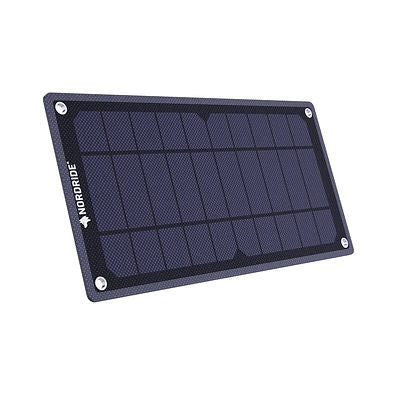 NORDRIDE Pulse Solar-Panel – 7 W, USB-A 5 V/1,2 A, Monokristallin, IP65, 152×32×290 mm, Schwarz