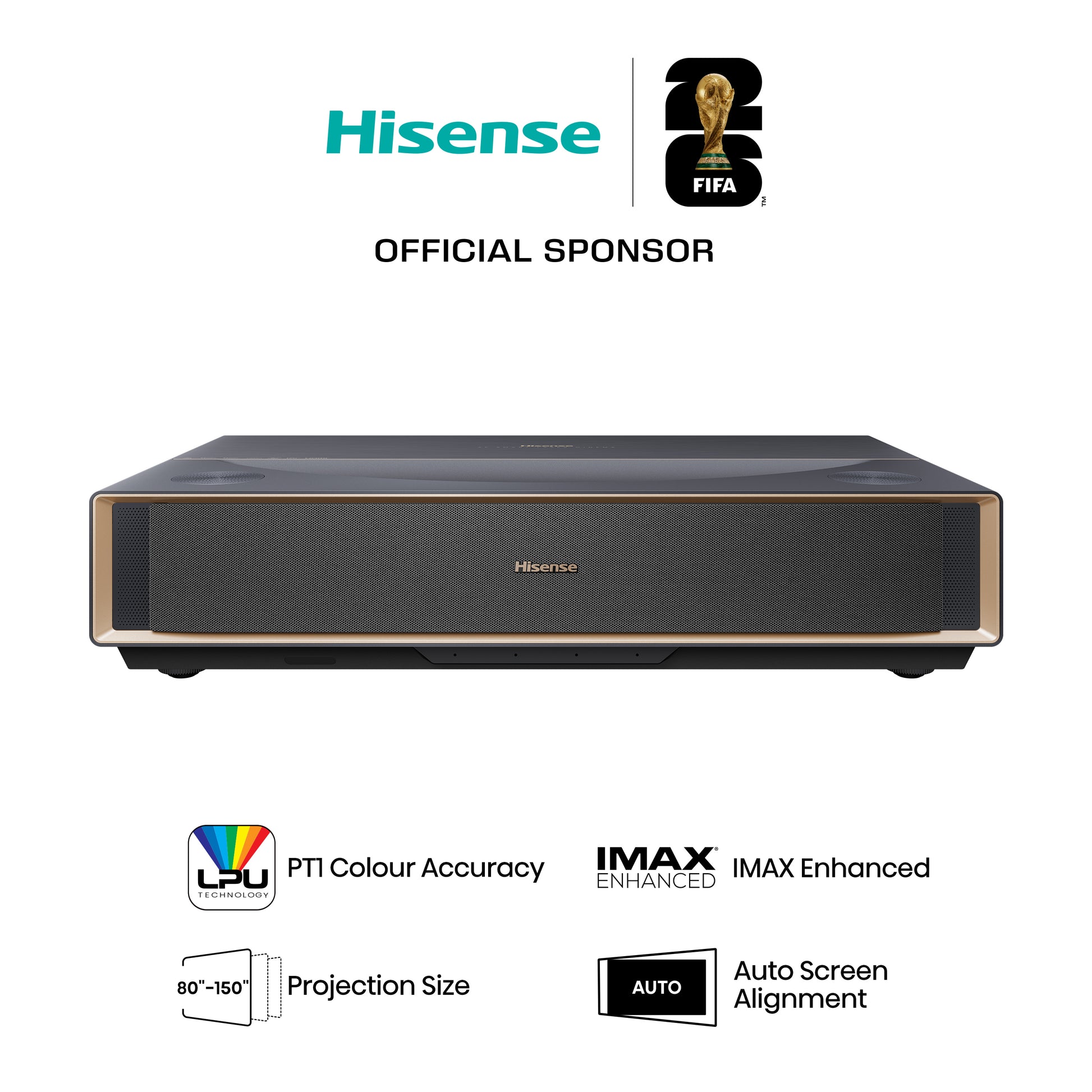 Hisense PT1 – Ultra-Kurzwurf DLP Laser, 4K UHD, 2500 ANSI Lumen, Smart