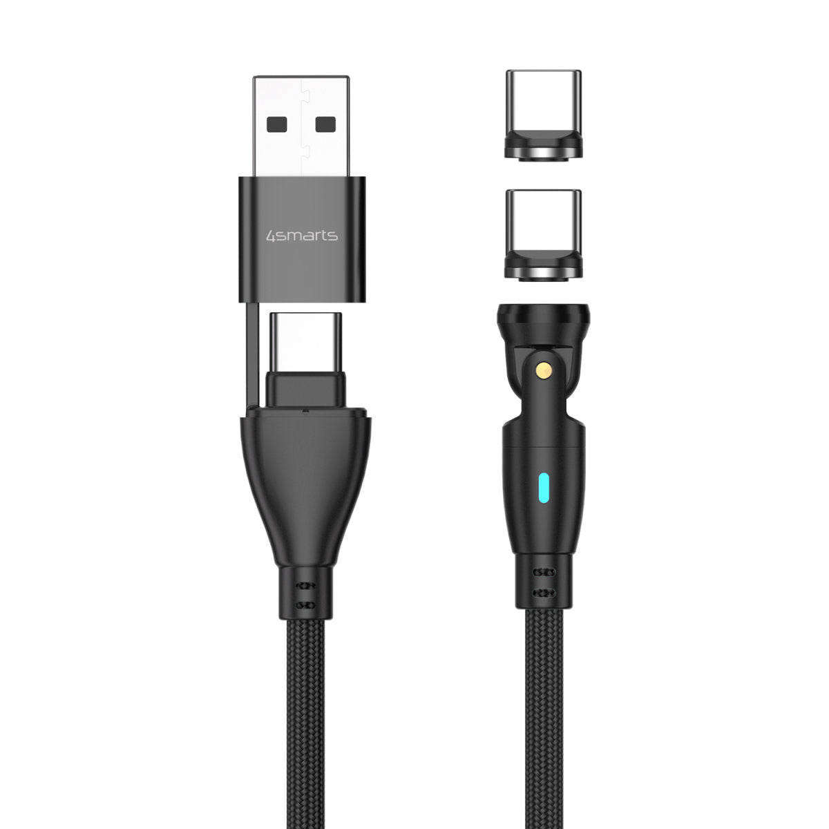 4smarts USB-C auf USB-A Kabel – USB 2.0 (480 Mbit/s) – 1,8 m – PD 100 W – für Laptop, Smartphone und mehr