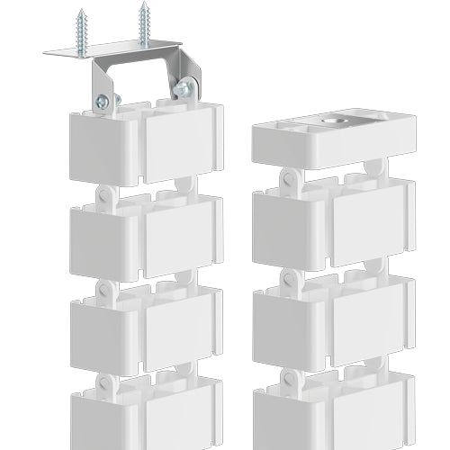 Fellowes Kabelschlange – 1,3 m – ABS/Metall – Weiss, magnetisch, Schraubbefestigung, 1 Stk.