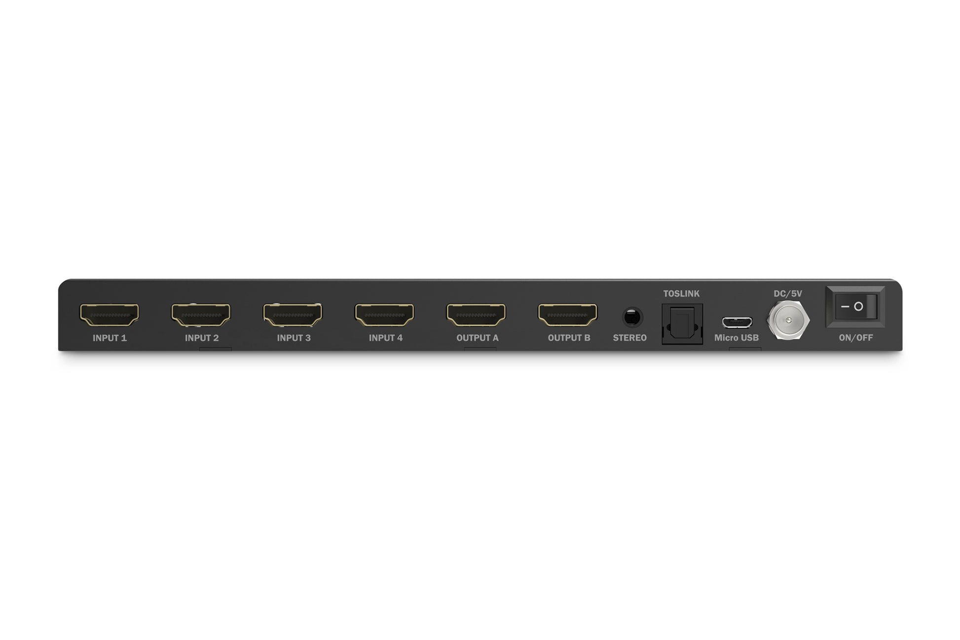 Digitus 4×2 HDMI AV-Matrix-Umschalter – 4K/30 Hz, 10,2 Gbit/s, HDMI 1.4 – Schwarz, Metall