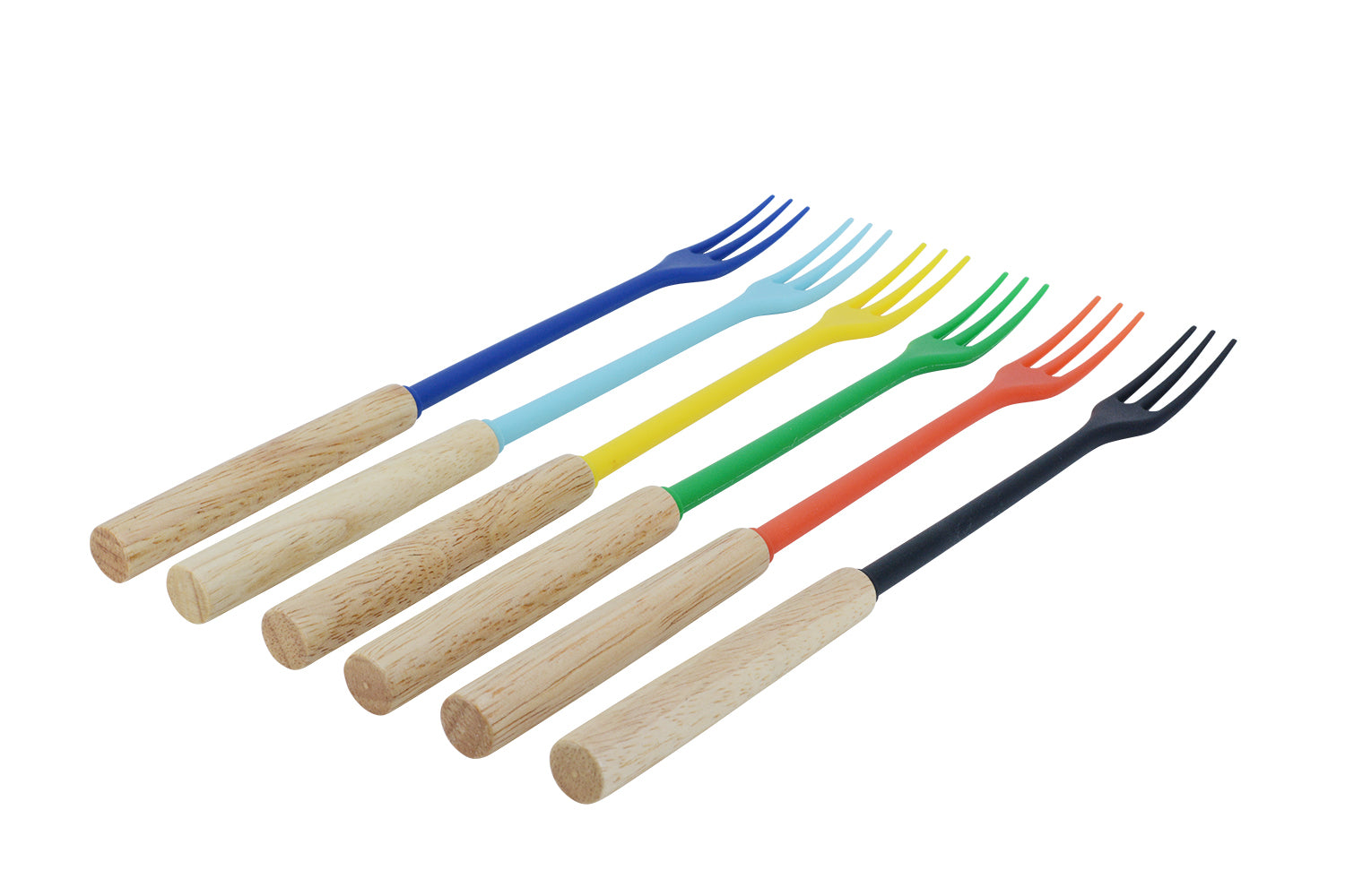Kadastar Fonduegabeln – 6er-Set, Nylon, Holzgriff, Braun, FSC, für Käsefondue