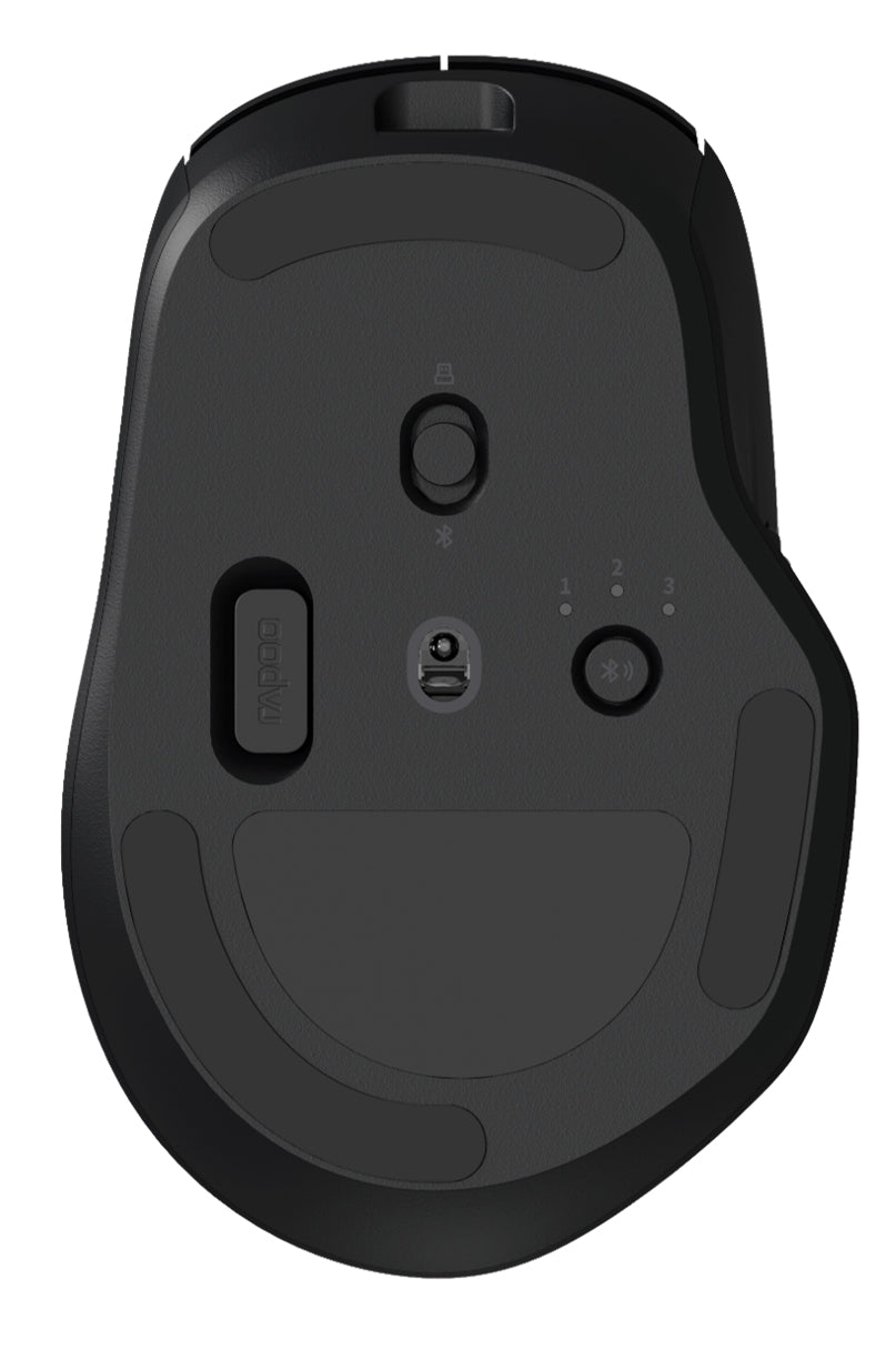 Rapoo MT560 – Gaming-Maus – Kabellos (Bluetooth/2,4 GHz), 3200 DPI, Rechts, Schwarz