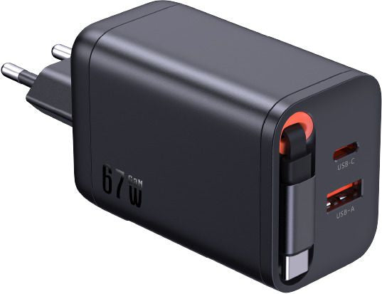 M. Schönenberger 24.11067SZ USB-Ladegerät 67 W – USB-A×3 – PD, GaN – Schwarz