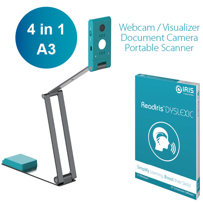 I.R.I.S. IRIScan Visualizer 7 Dyslexic – Overhead-Scanner, A3, USB, 1200 dpi