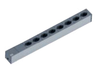 Bachmann 19" Steckdosenleiste – 8× T13, 2 m, ohne Schalter, schwarz