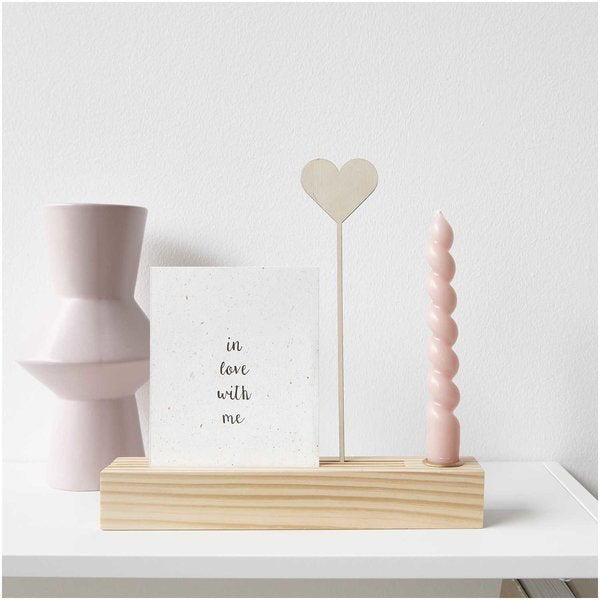 Rico Design Aufsteller Herz – 26 × 5 × 0,35 cm – Holz, beige