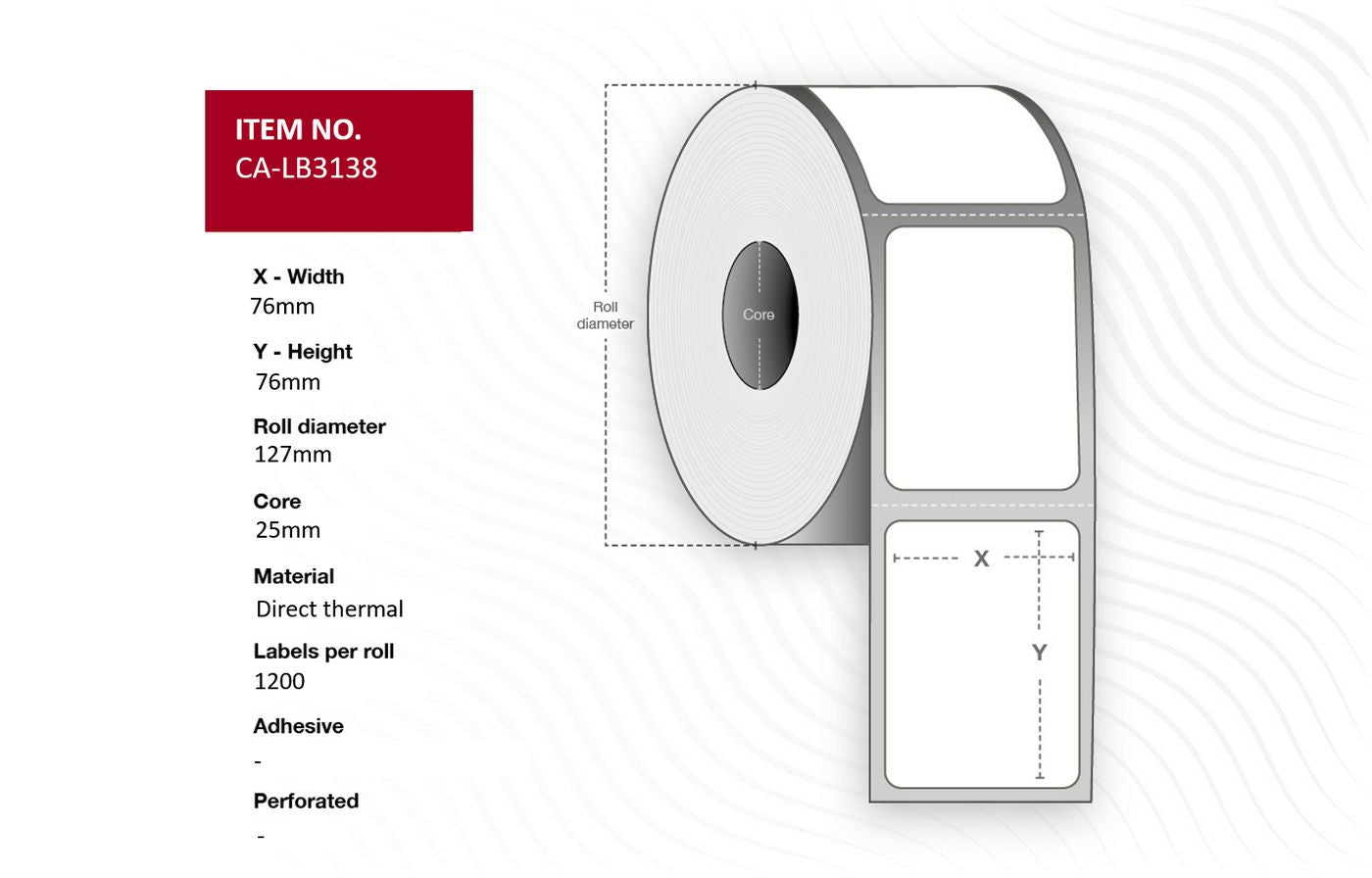 Capture Rollenetiketten, 76 mm × 91,2 m, 1'200 Etiketten/Rolle, 18 Rollen