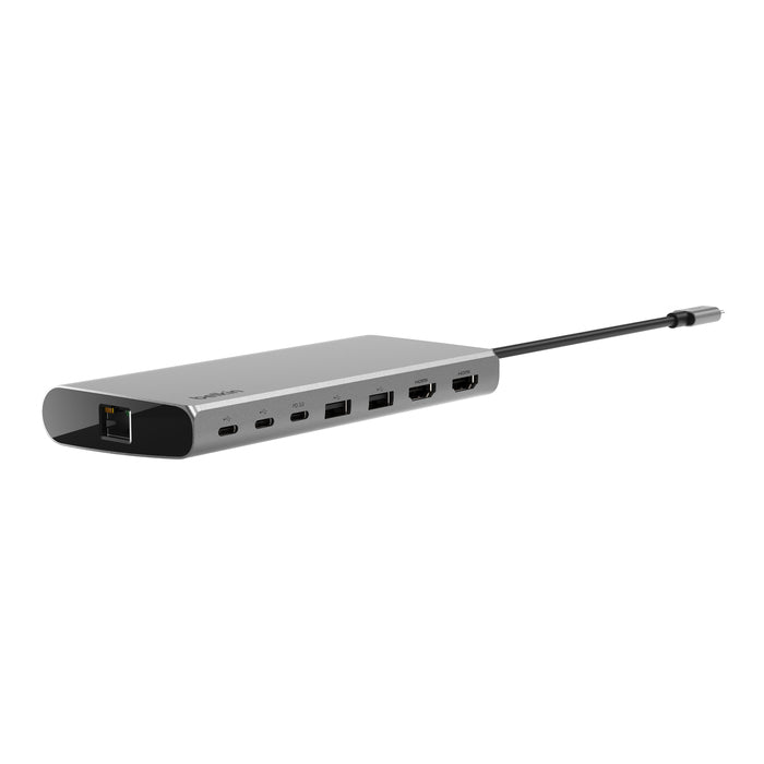 Belkin INC015BTSGY-CZ Multiport-Adapter – USB-C, 2× HDMI, 100 W PD, GbE, für Windows/Mac/iPadOS