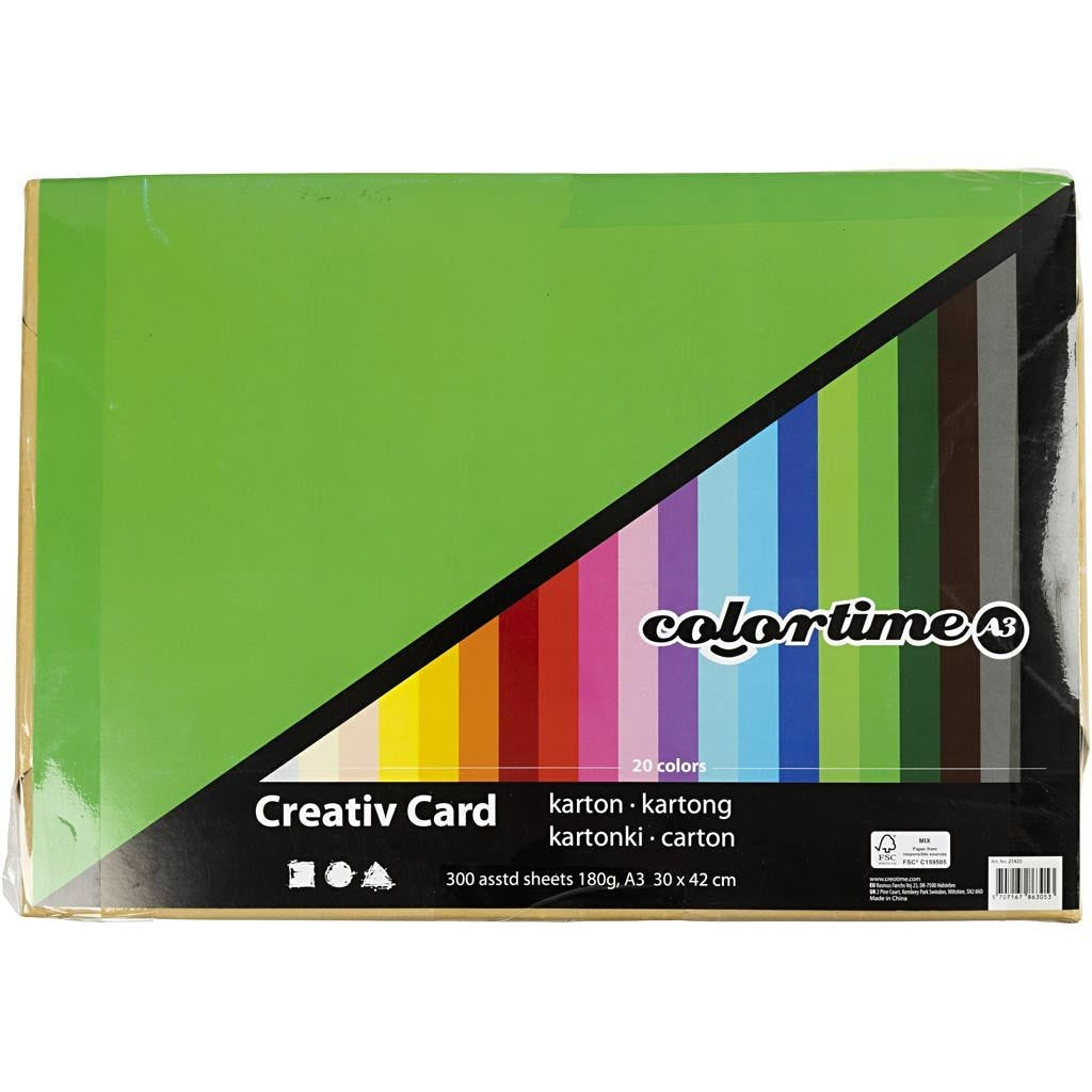 Creativ Company Bastelkarton – A3 – 180 g/m² – Mehrfarbig