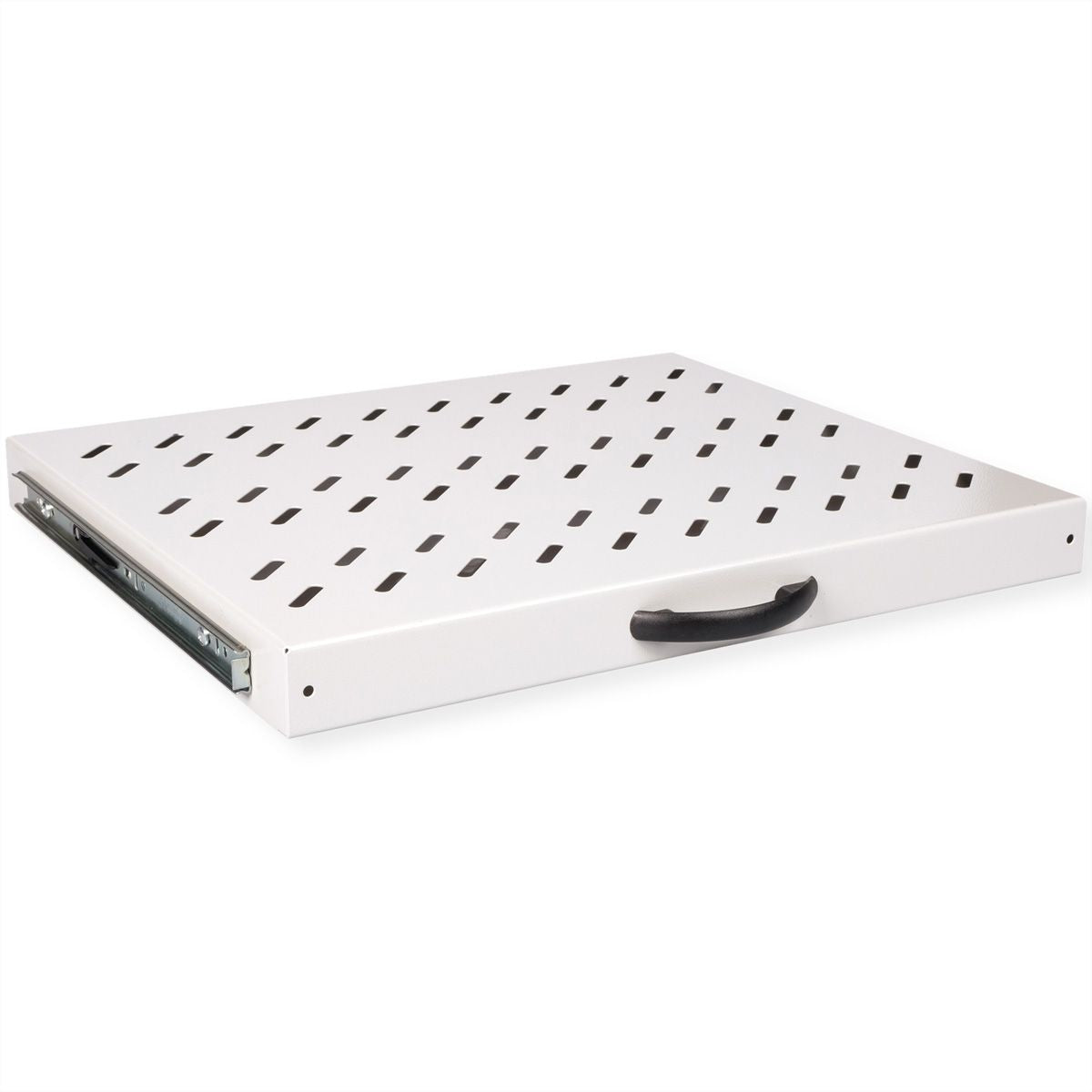 ROLINE Rack-Regalboden 19" – ausziehbar – 1U – 485 × 368 × 40 mm – 25 kg – grau – Stahl