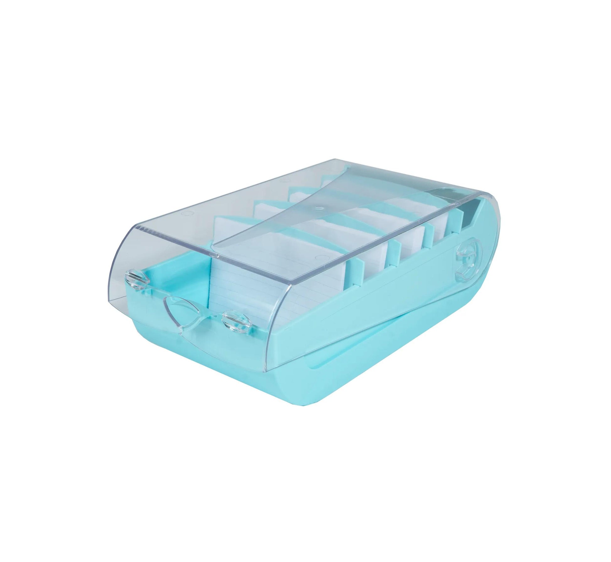 Exacompta Karteikasten BunnyBox – für A8 – mit Deckel, für 650 Karten, inkl. 100 Stk, türkis