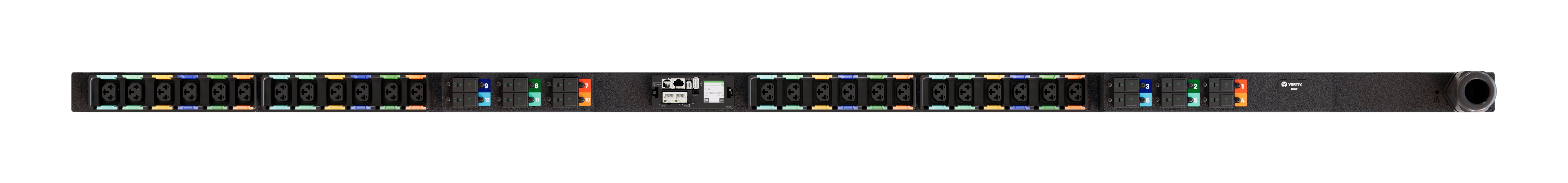 Vertiv Rack-PDU – Überwacht, 3-phasig, Senkrecht 0U, 63 A 240–415 V, 24×C13/C19, Schuko (Typ E/F)