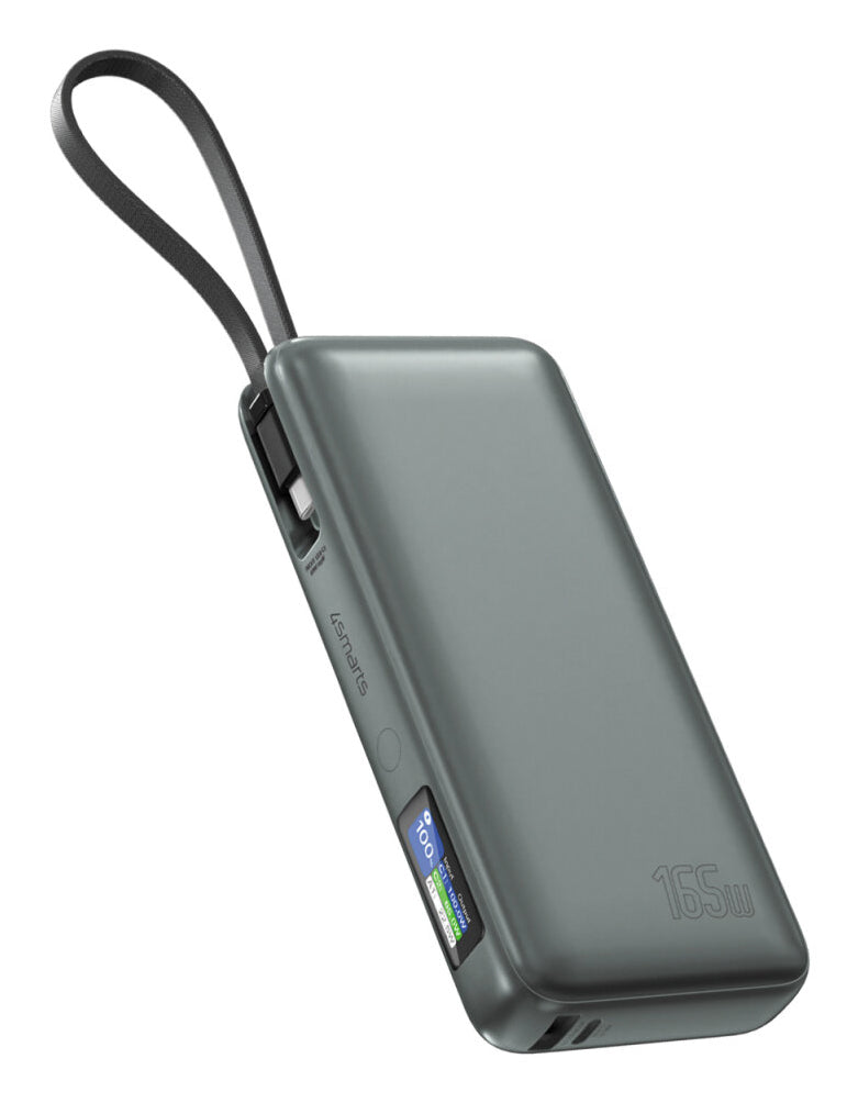 4smarts Powerbank 20000 mAh, PD 165 W, für Nintendo Switch, Laptop, Smartphone, Grau