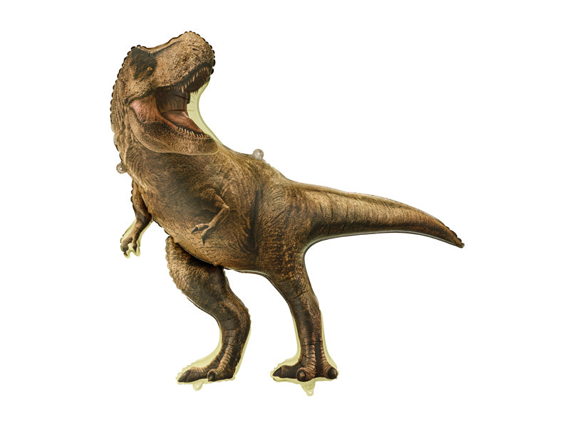 PartyDeco Folienballon JurassicWorld T-Rex – braun/grün – 92 × 98 cm – Folie – 1 Stk