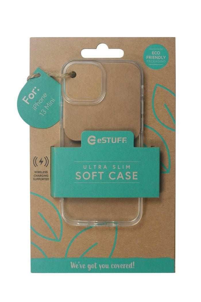 eSTUFF LONDON Backcover – für Apple iPhone 13 mini, TPU, Transparent