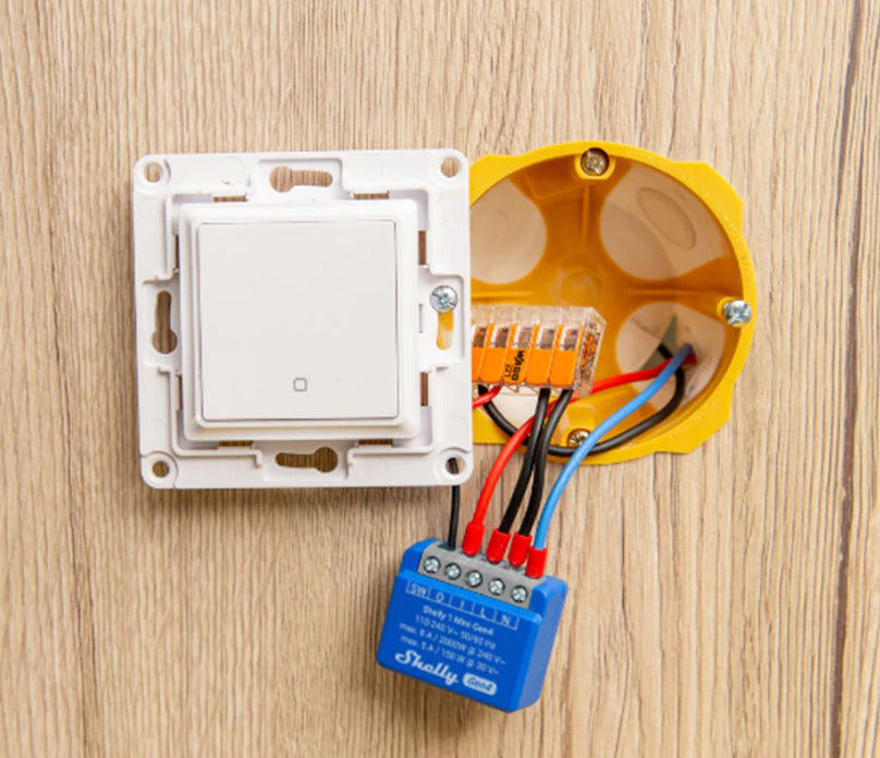 Shelly 1 Mini Gen4 – Smart-Steckdose – WLAN, Zigbee, 8 A – für Amazon Alexa, Google Assistant, Matter