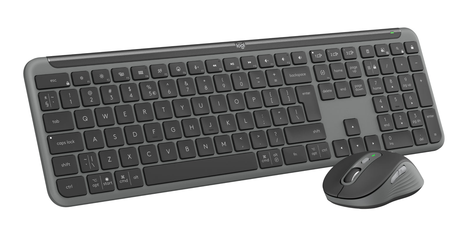 Logitech SGN Slim Combo MK950 – Tastatur, US-Layout (EN), Graphit