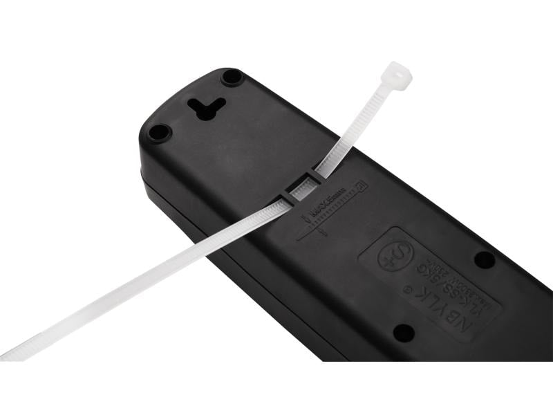 Furber. Furber Standard Steckdosenleiste, 5×T13, mit Schalter, 1,5 m, Kindersicherung, Befestigungslaschen – schwarz