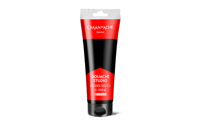 Caran d-Ache Caran d'Ache Studio Gouache – Schwarz – 250 ml – für Papier, Holz, Glas