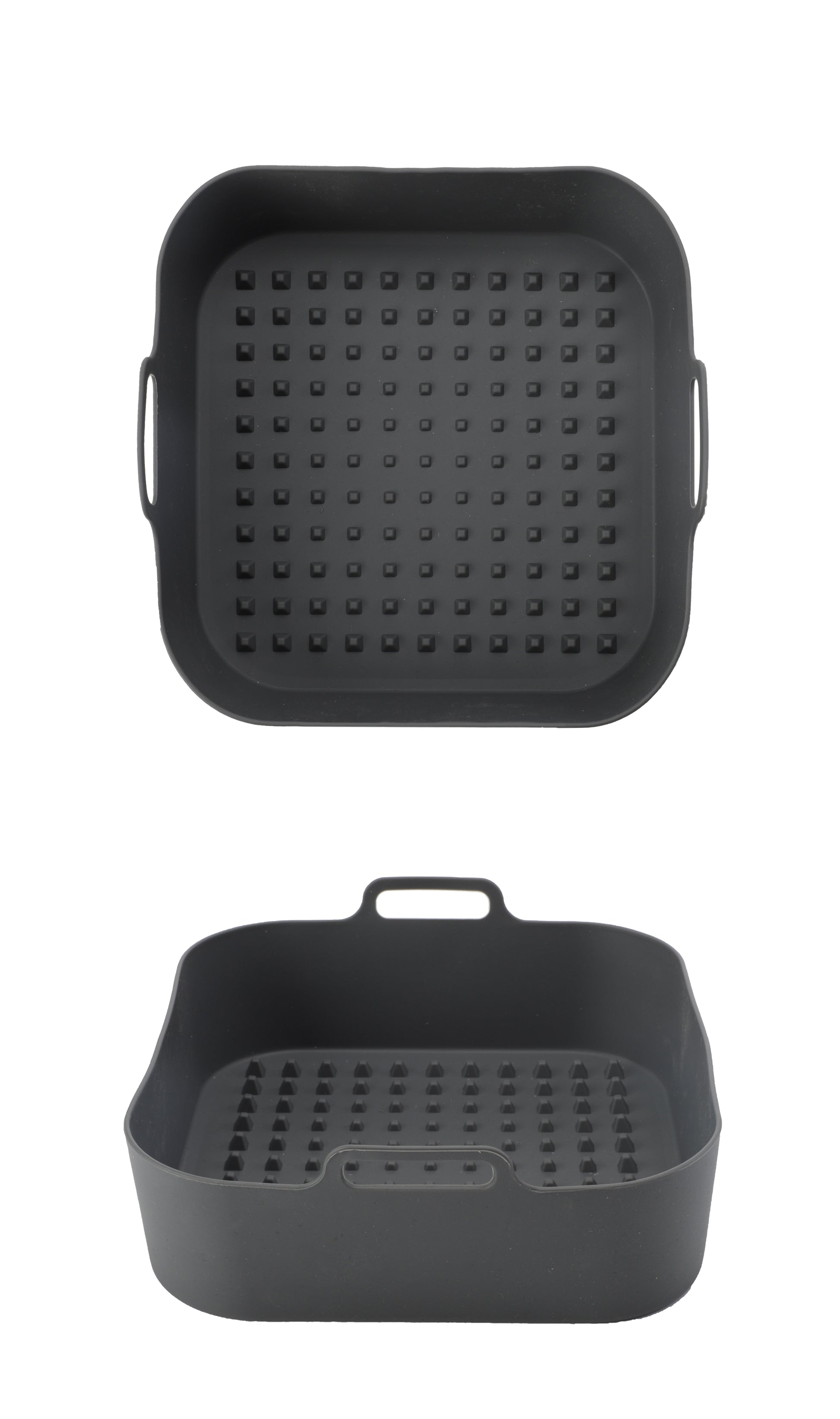 Nordic Quality Silikonform 8272003 für Heissluftfritteusen – 20 × 20 × 6 cm, Silikon, Schwarz