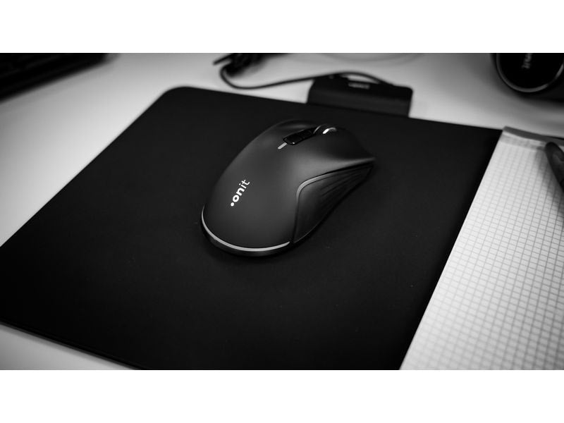 ONIT F02014 Maus & Mauspad (induktiv) – Maus – Kabellos (Bluetooth/2,4 GHz), 8000 DPI, rechts, schwarz