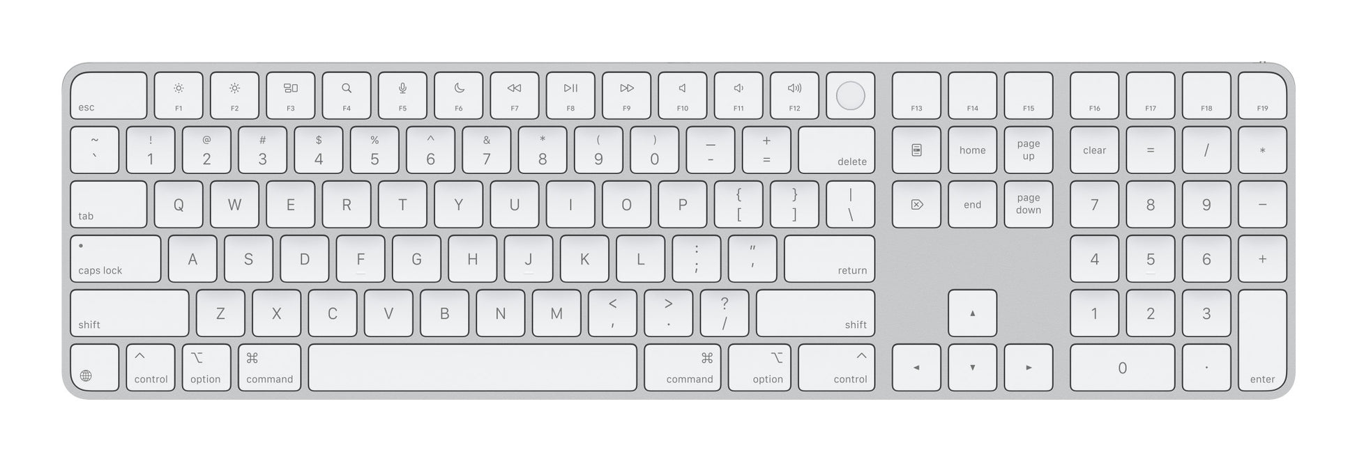 Apple Magic Keyboard Universal – Tastatur – Bluetooth & USB‑C – QWERTY (US‑INT) – Weiss – für Mac