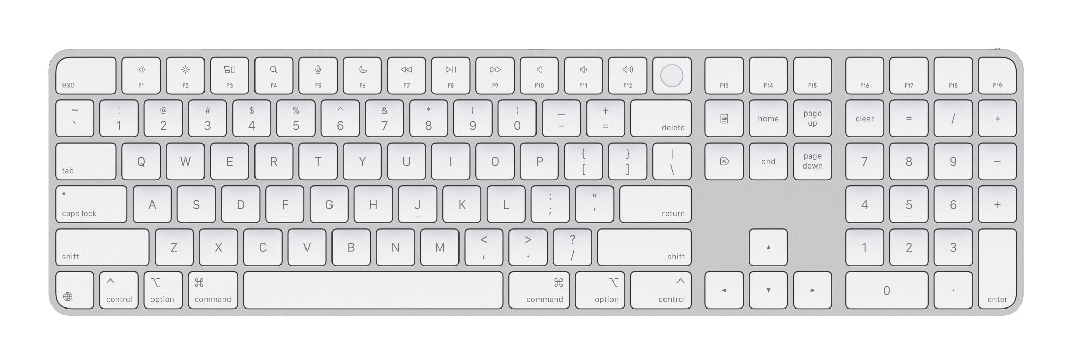 Apple Magic Keyboard Universal – Tastatur – Bluetooth & USB‑C – QWERTY (US‑INT) – Weiss – für Mac