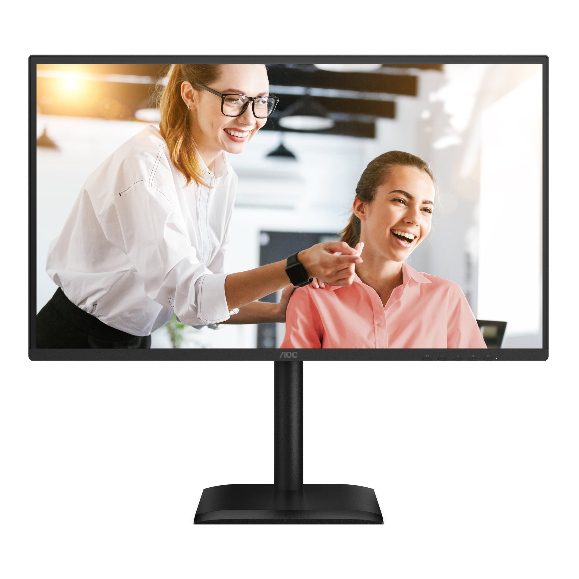 AOC Q27E4CV – Monitor, 27" 2560 × 1440 (WQHD), IPS, 120 Hz, 350 cd/m², USB-C, Lautsprecher, Schwarz