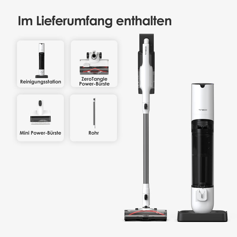 Tineco Akkustaubsauger PURE ONE Station 5, 2-in-1 – 70 min, 500 W, Behälter 0,45 l