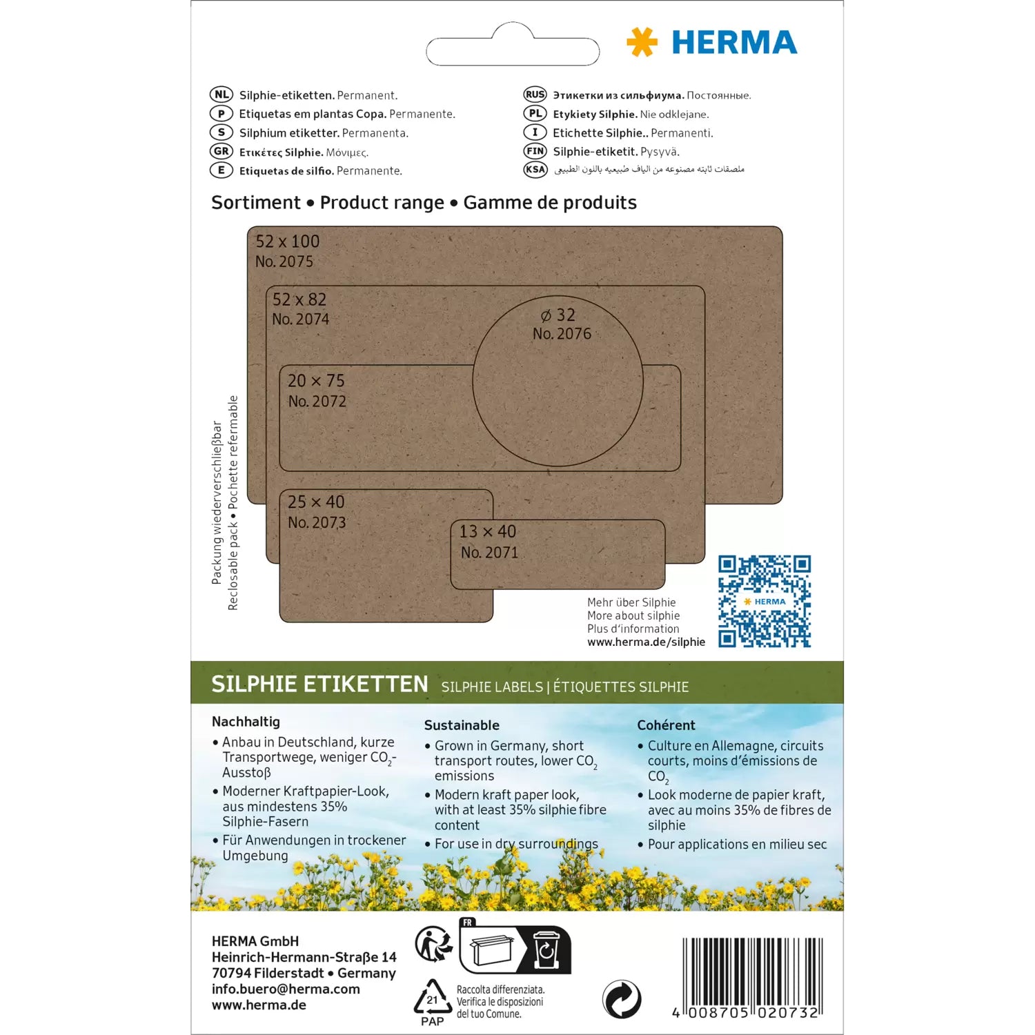 HERMA Schuletiketten – 25 × 40 mm, abgerundete Ecken, 384 Stk, 24 Bogen, Papier, permanent haftend
