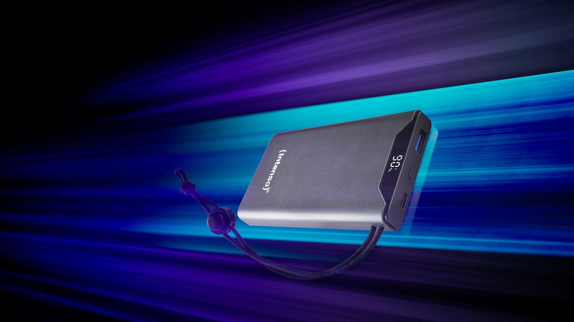 Intenso F10000 Powerbank 10'000 mAh – 20 W PD, 1× USB-C, 1× USB-A, grau