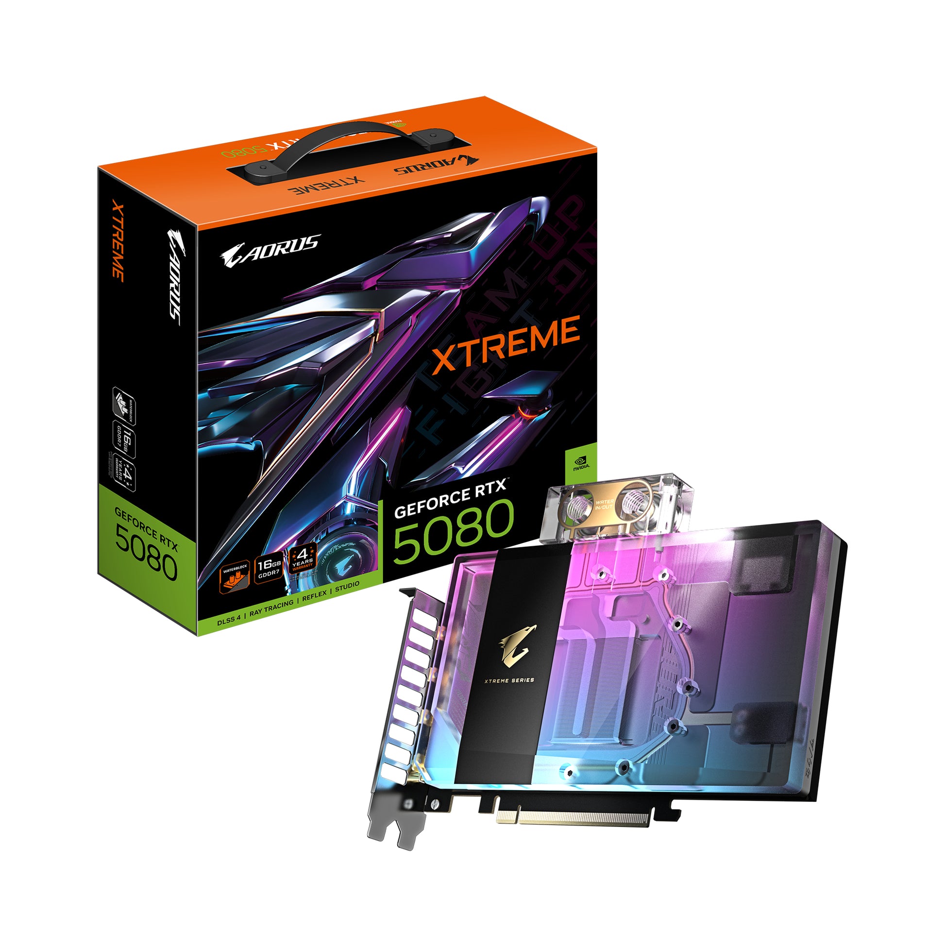GIGABYTE AORUS GeForce RTX 5080 XTREME WATERFORCE WB 16G – Grafikkarte – 16 GB GDDR7, PCIe 5.0, 3×DP, 1×HDMI