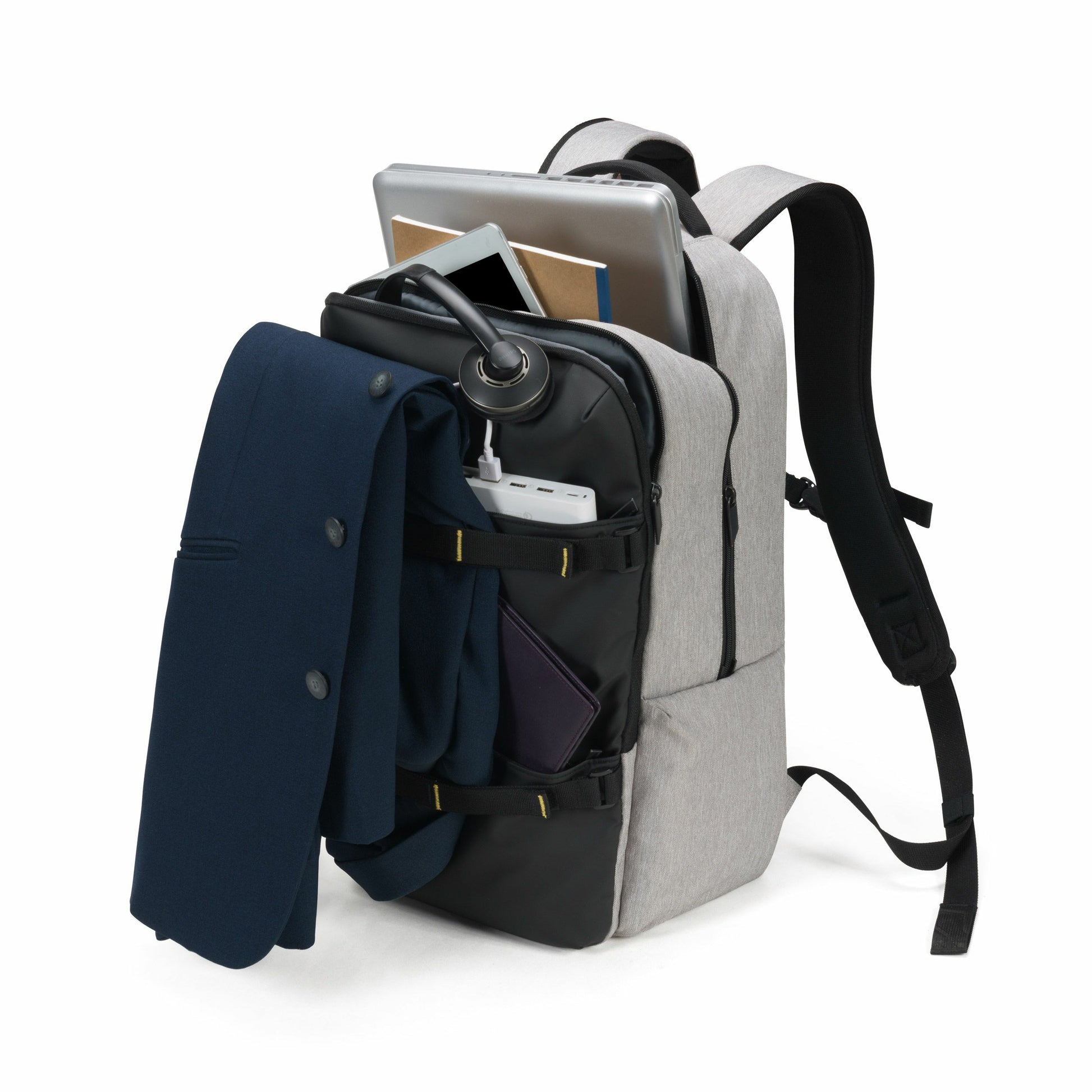 DICOTA Notebook-Rucksack bis 15,6" – HDF-geschütztes Notebook-Fach, Regenhülle – Grau