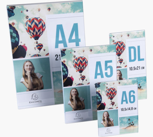Exacompta Tischaufsteller – für A4 – 1 Fach – Hochformat – transparent – Acryl – 210×305×83 mm