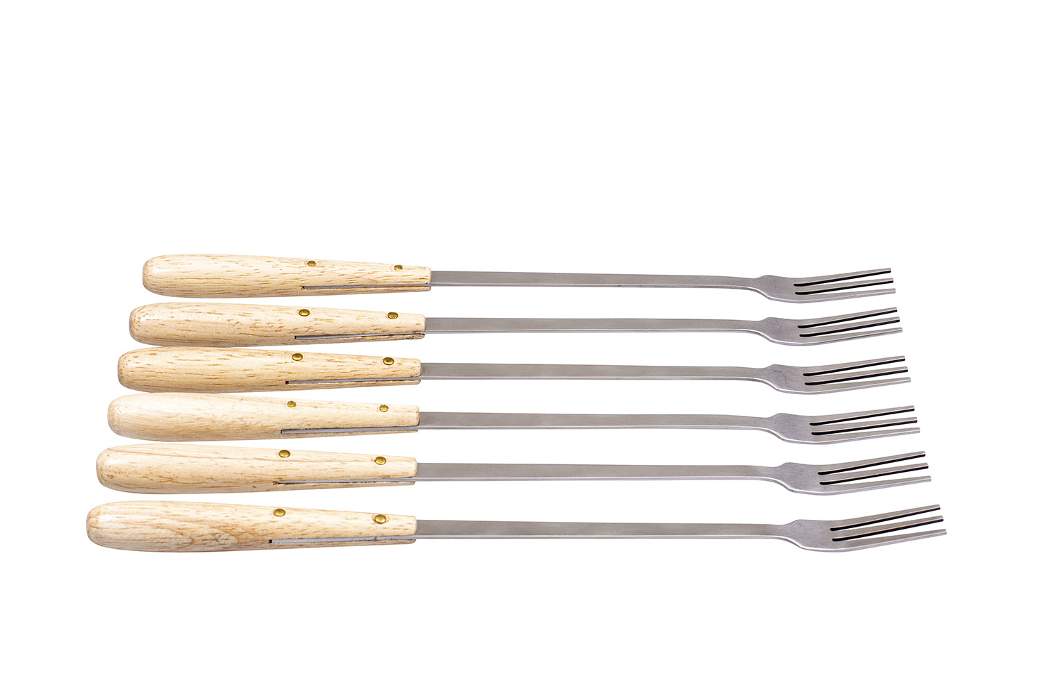Kadastar Fonduegabeln 6 Stk., 26 cm, Edelstahl 18/0, Gummibaumgriff