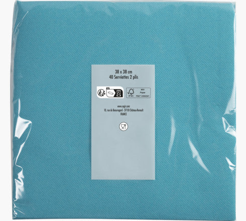 PRONAPPE Servietten türkis – 38 × 38 cm, 2-lagig – 40 Stück