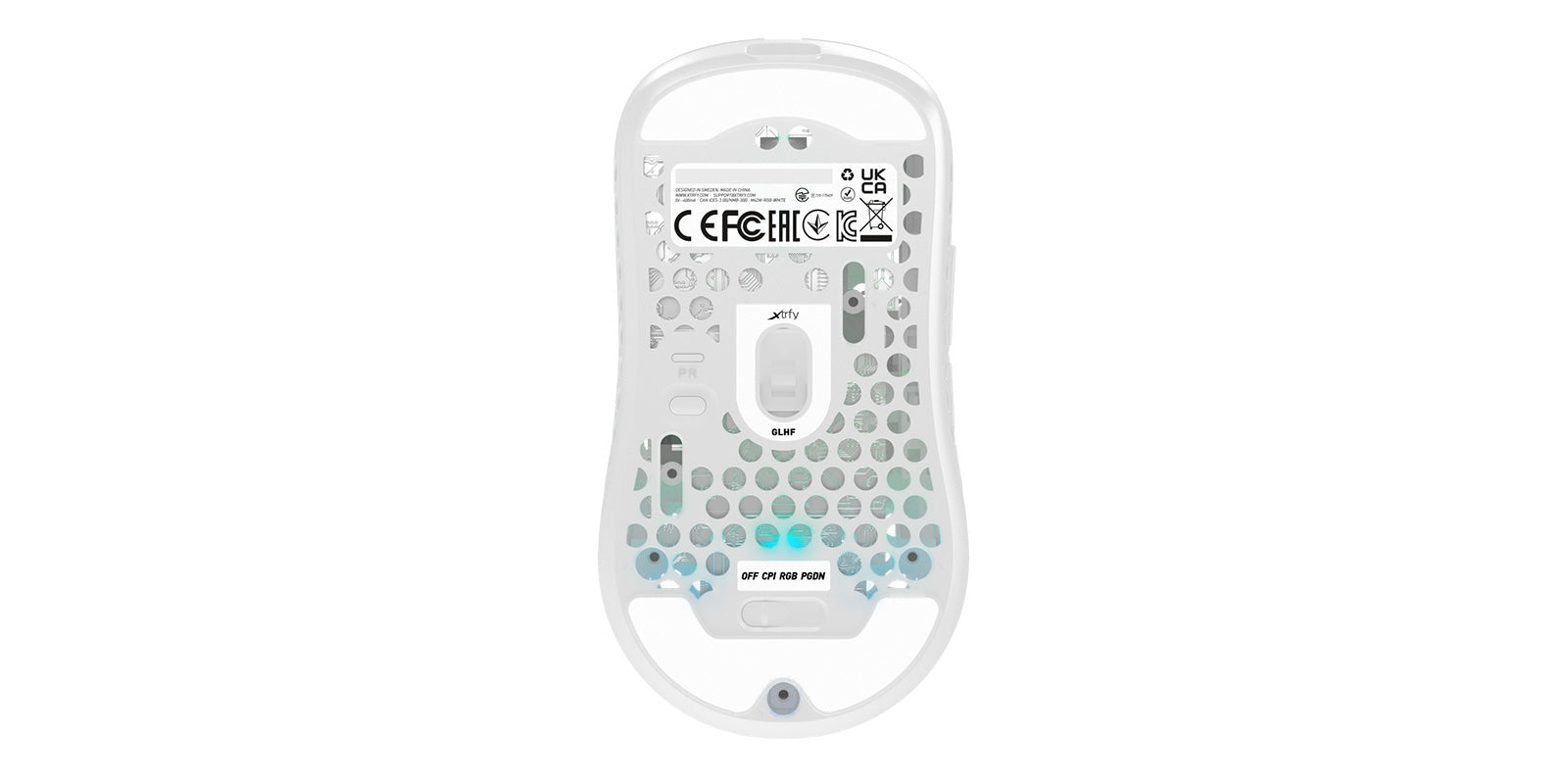 CHERRY XTRFY M42 – Gaming-Maus – Kabellos (2,4 GHz), 19000 DPI, RGB-Beleuchtung, beidhändig, Weiss