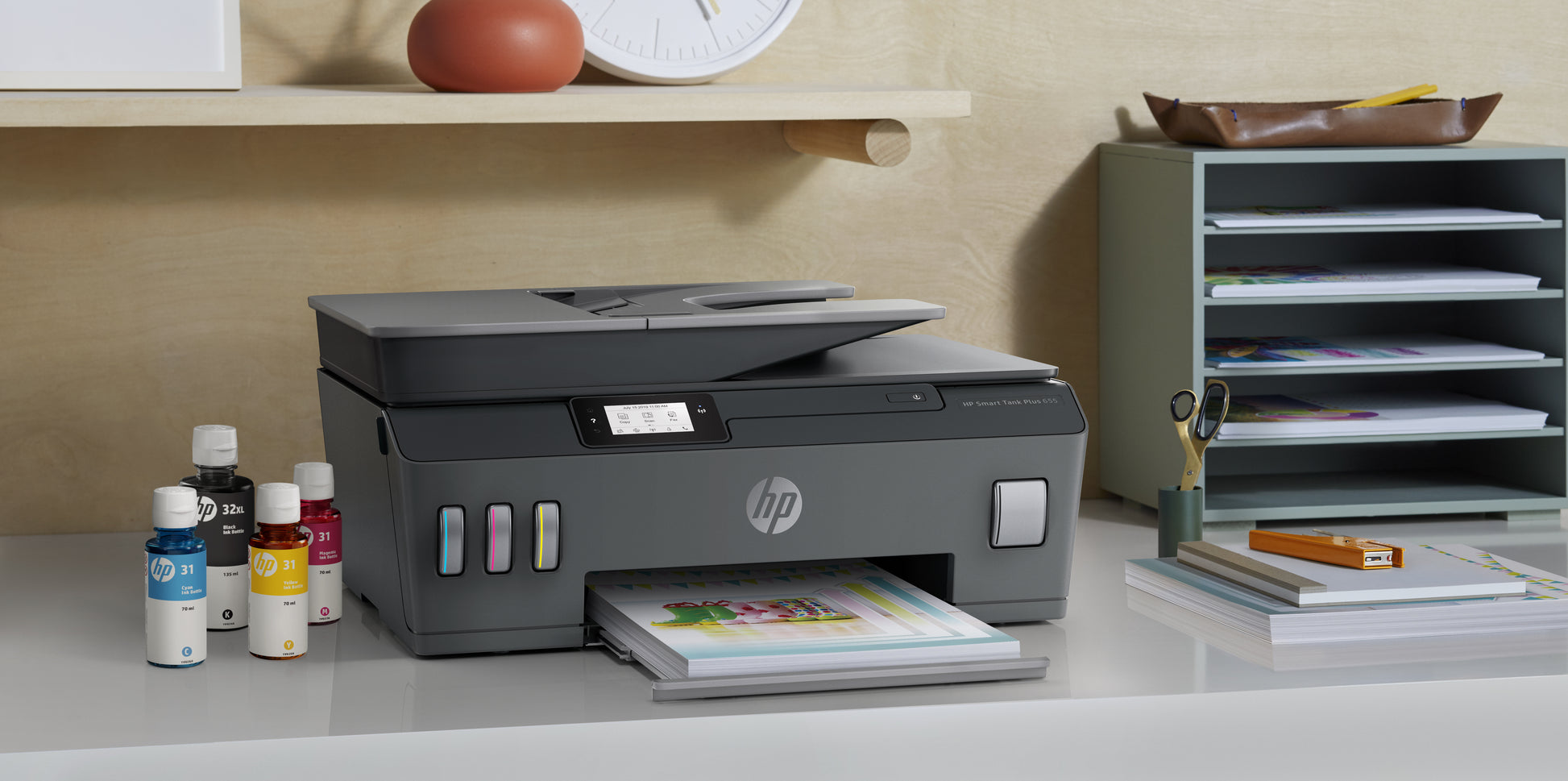 HP Smart Tank Plus 655 – Farbiges Tintenstrahl-MFP A4, 4-in-1 – USB/WLAN – Duplex, ADF – 11 S./Min. S/W, 5 S./Min. Farbe
