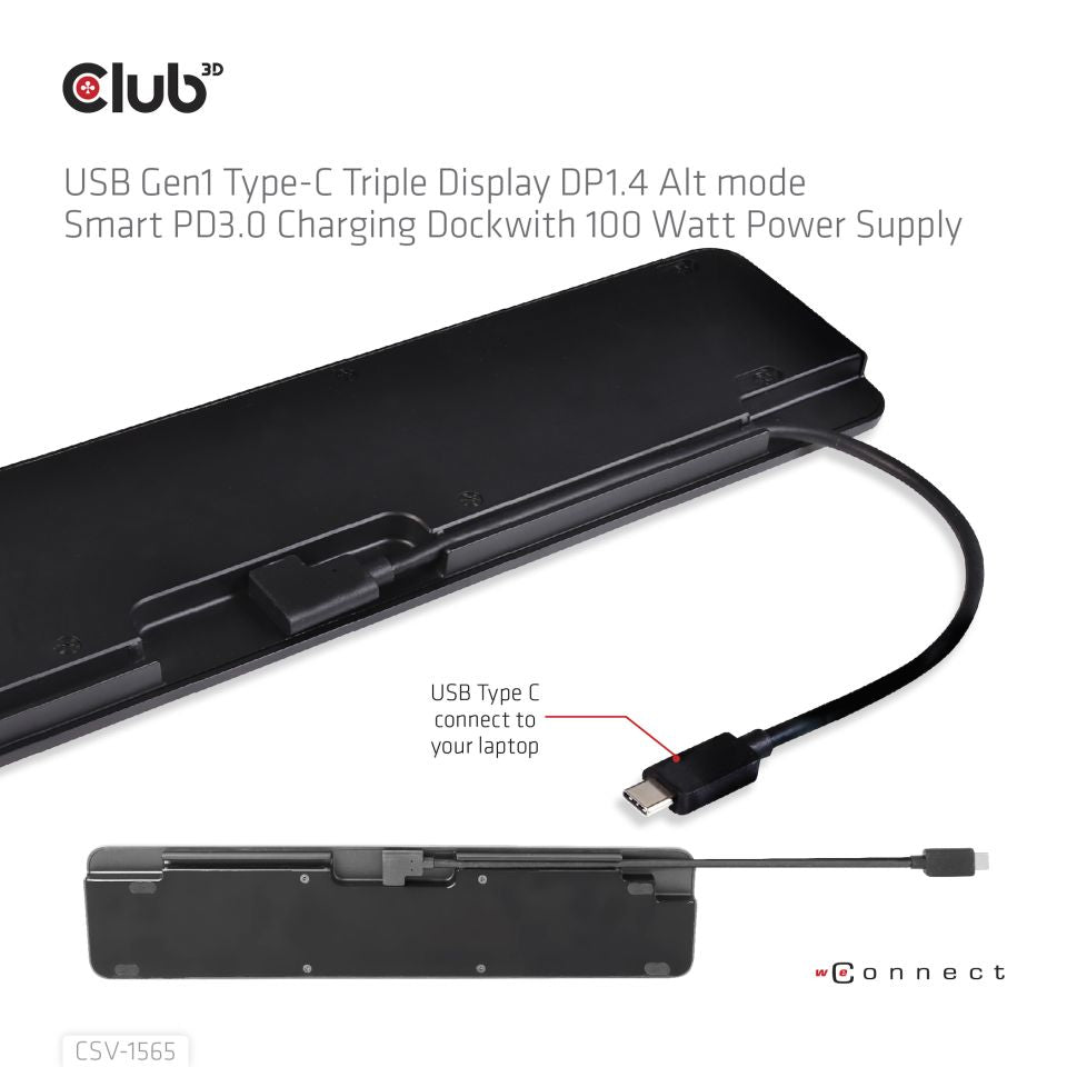 CLUB3D Club 3D Dockingstation – USB-C, 1× DP, 1× HDMI, 1× VGA, 8× USB-A, 100 W PD, GbE, für USB-C-Laptops