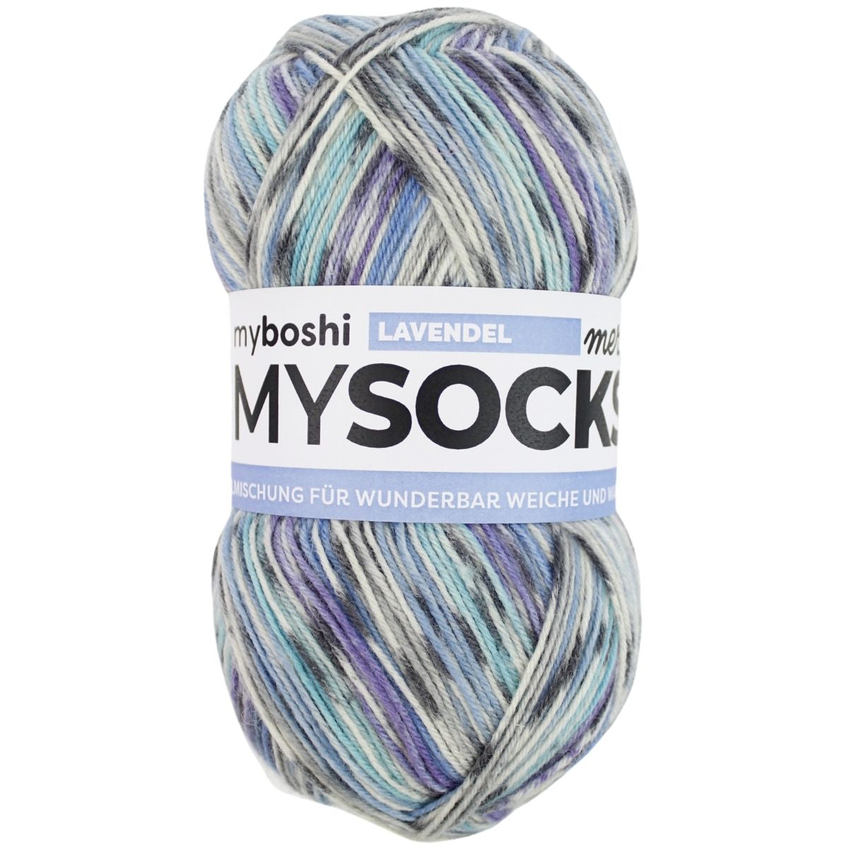 myBoshi mysocks Merino Garn Lavendel – 100 g, 420 m, Nadel 2,5 mm, 75% Schurwolle/25% Polyamid, 1 Stk.