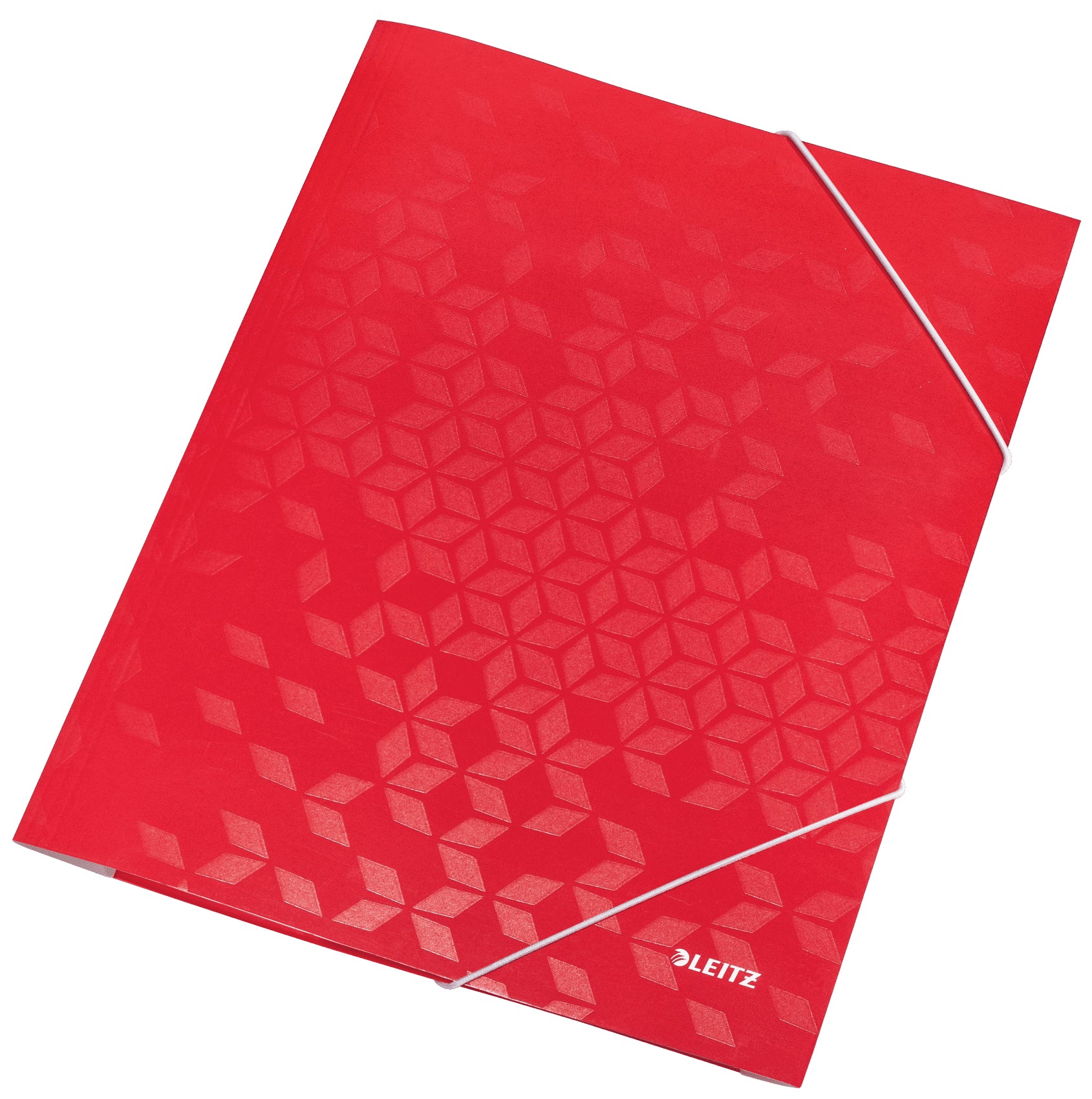 Leitz WOW Eckspannermappe A4 – Gummiband, Karton, Rot, 3 Klappen, bis 250 Blatt